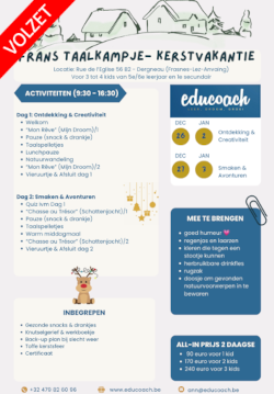 Frans taalkamp Kerstmis 2024